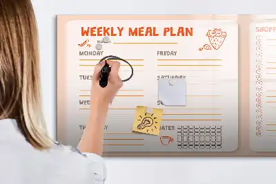 Magnetic meal planner board retro style design