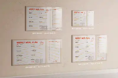 Magnetic meal planner board retro style design