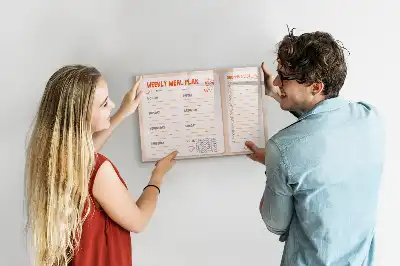 Magnetic meal planner board retro style design