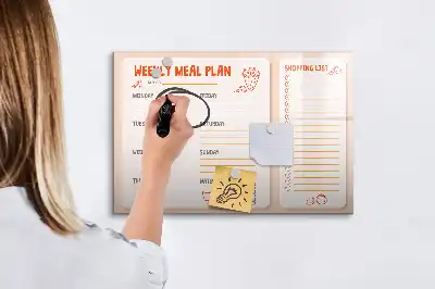 Magnetic meal planner board retro style design