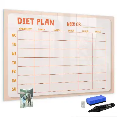 Weekly meal planner magnetic marker board