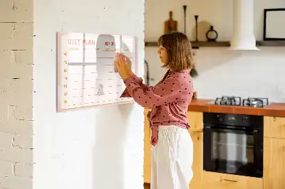 Weekly meal planner magnetic marker board