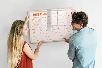 Weekly meal planner magnetic marker board