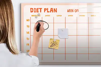 Weekly meal planner magnetic marker board
