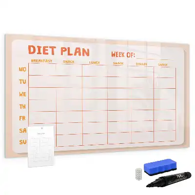 Weekly meal planner magnetic marker board