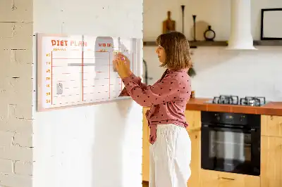 Weekly meal planner magnetic marker board
