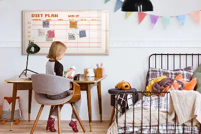 Weekly meal planner magnetic marker board