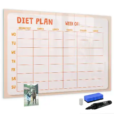 Weekly meal planner magnetic marker board