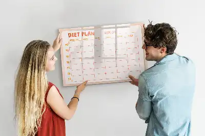 Weekly meal planner magnetic marker board