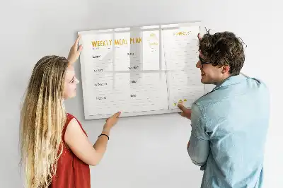 Magnetic marker board for meal schedules
