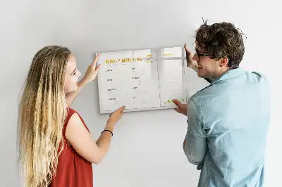Magnetic marker board for meal schedules