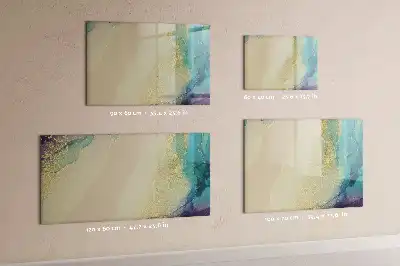 Magnetic glass dry erase board in a colorful marble finish