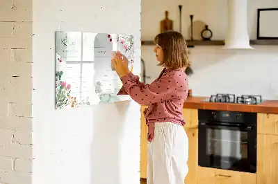 Magnetic glass dry erase board recipe design