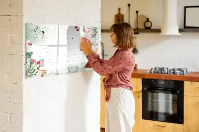 Magnetic glass dry erase board recipe design