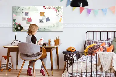 Magnetic glass dry erase board recipe design