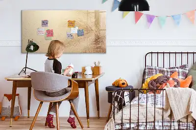 Magnetic marker board with abstract leaves print