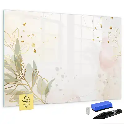 Magnetic glass dry erase board in pastel abstraction design