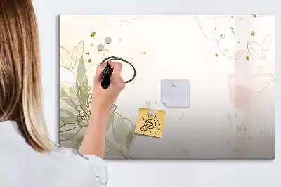 Magnetic glass dry erase board in pastel abstraction design