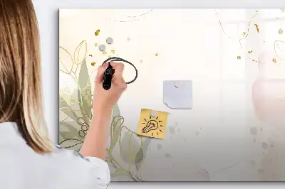 Magnetic glass dry erase board in pastel abstraction design