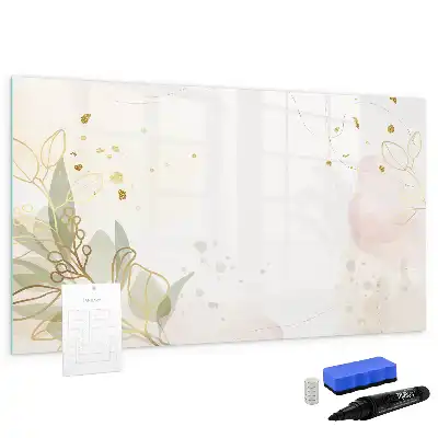 Magnetic glass dry erase board in pastel abstraction design