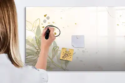 Magnetic glass dry erase board in pastel abstraction design
