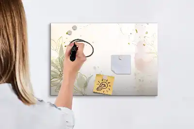 Magnetic glass dry erase board in pastel abstraction design