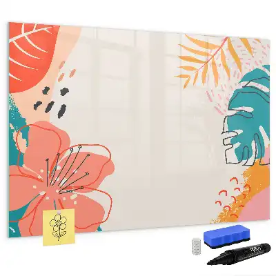 Magnetic marker board hawaiian plants design