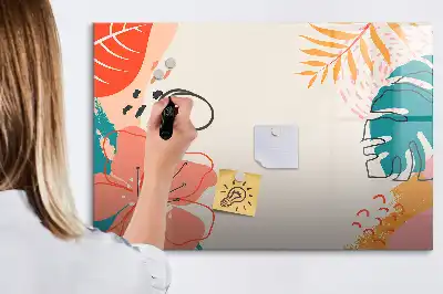 Magnetic marker board hawaiian plants design