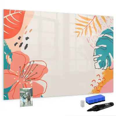 Magnetic marker board hawaiian plants design
