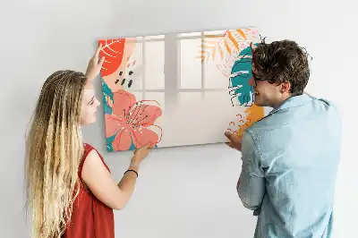 Magnetic marker board hawaiian plants design