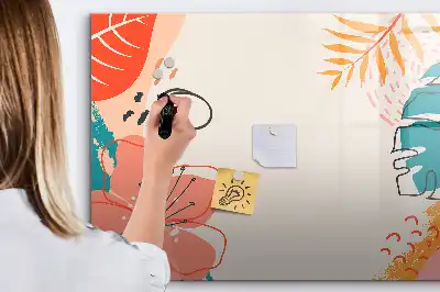 Magnetic marker board hawaiian plants design