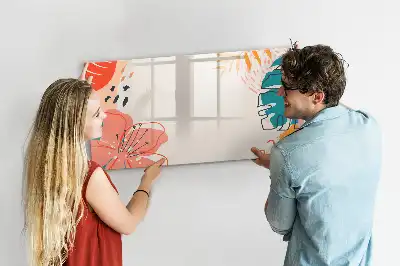 Magnetic marker board hawaiian plants design