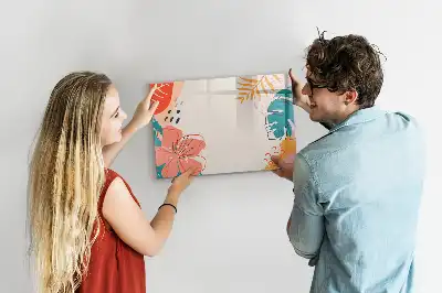 Magnetic marker board hawaiian plants design