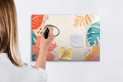 Magnetic marker board hawaiian plants design