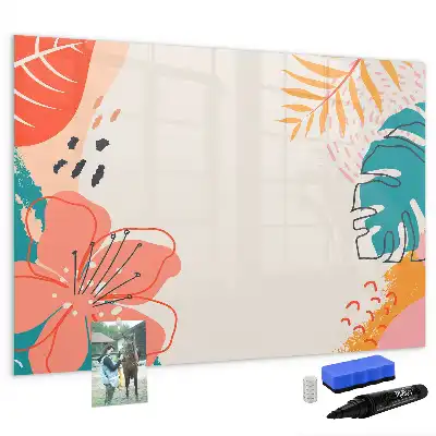 Magnetic marker board hawaiian plants design
