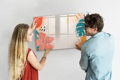 Magnetic marker board hawaiian plants design