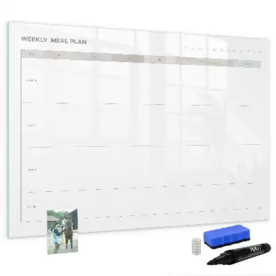 Magnetic glass dry erase board minimalist menu design