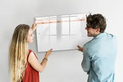 Weekly meal planner magnetic glass dry erase board