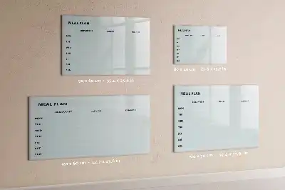 Magnetic glass dry erase board pastel meal planner
