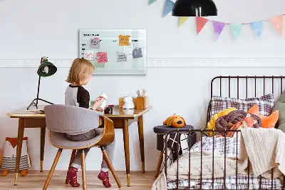 Magnetic glass dry erase board pastel meal planner