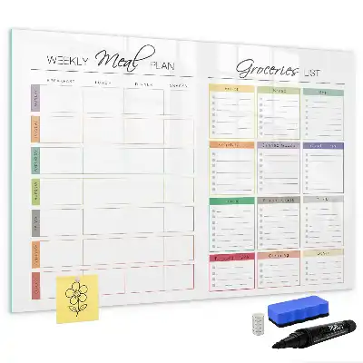 Magnetic marker board weekly menu