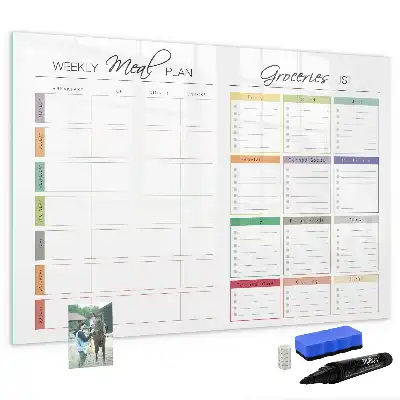 Magnetic marker board weekly menu