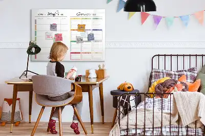 Magnetic marker board weekly menu