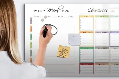 Magnetic marker board weekly menu