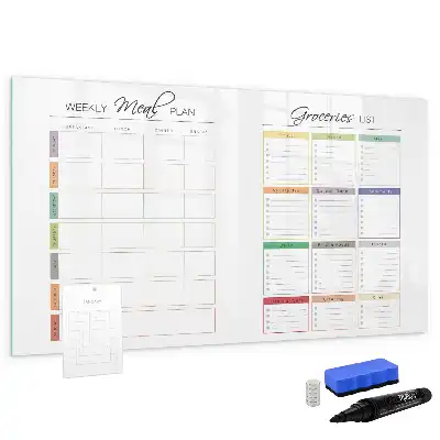 Magnetic marker board weekly menu