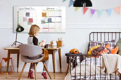 Magnetic marker board weekly menu