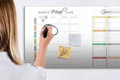 Magnetic marker board weekly menu