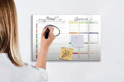 Magnetic marker board weekly menu