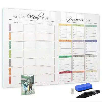 Magnetic marker board weekly menu