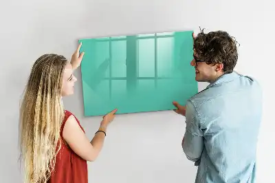 Magnetic glass dry erase board turquoise